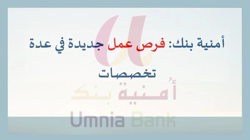 alwadifa maroc: أمنية بنك: فرص عمل جديدة في عدة تخصصات