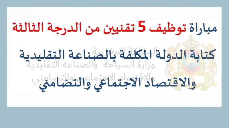 alwadifa: كتابة الدولة المكلفة بالصناعة التقليدية والاقتصاد الاجتماعي والتضامني